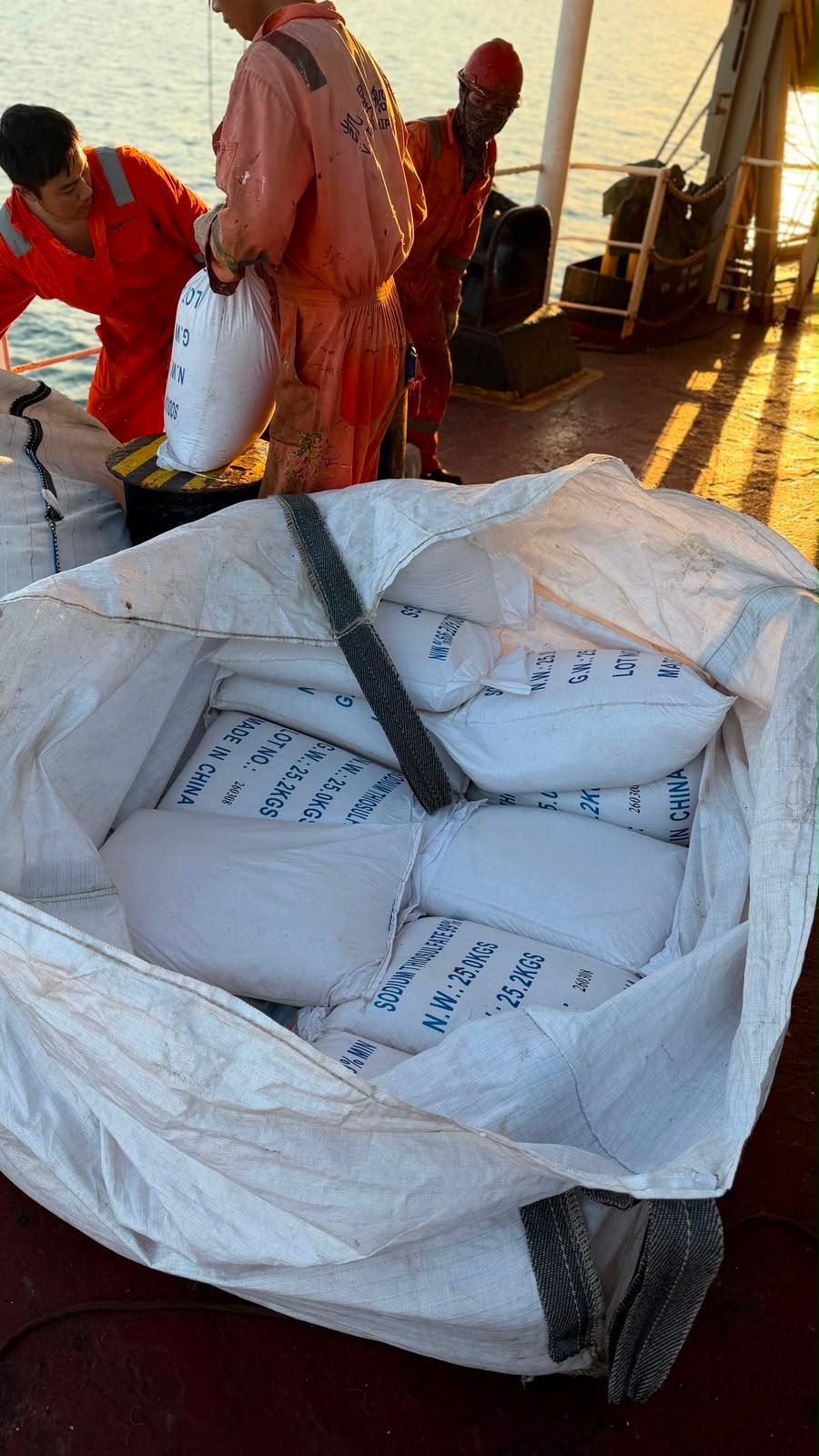 Marine supply delivered to the vessel deck